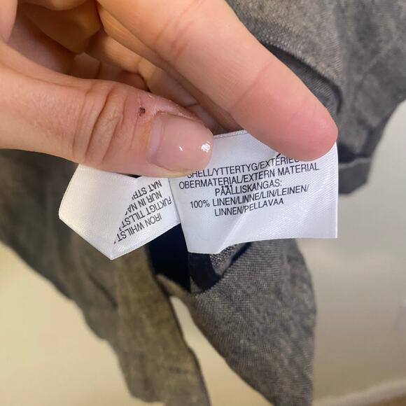 BB Design Jytte Meilvang Gray Pure Linen Button Front Blazer Jacket Size Largeb - Picture 8 of 8